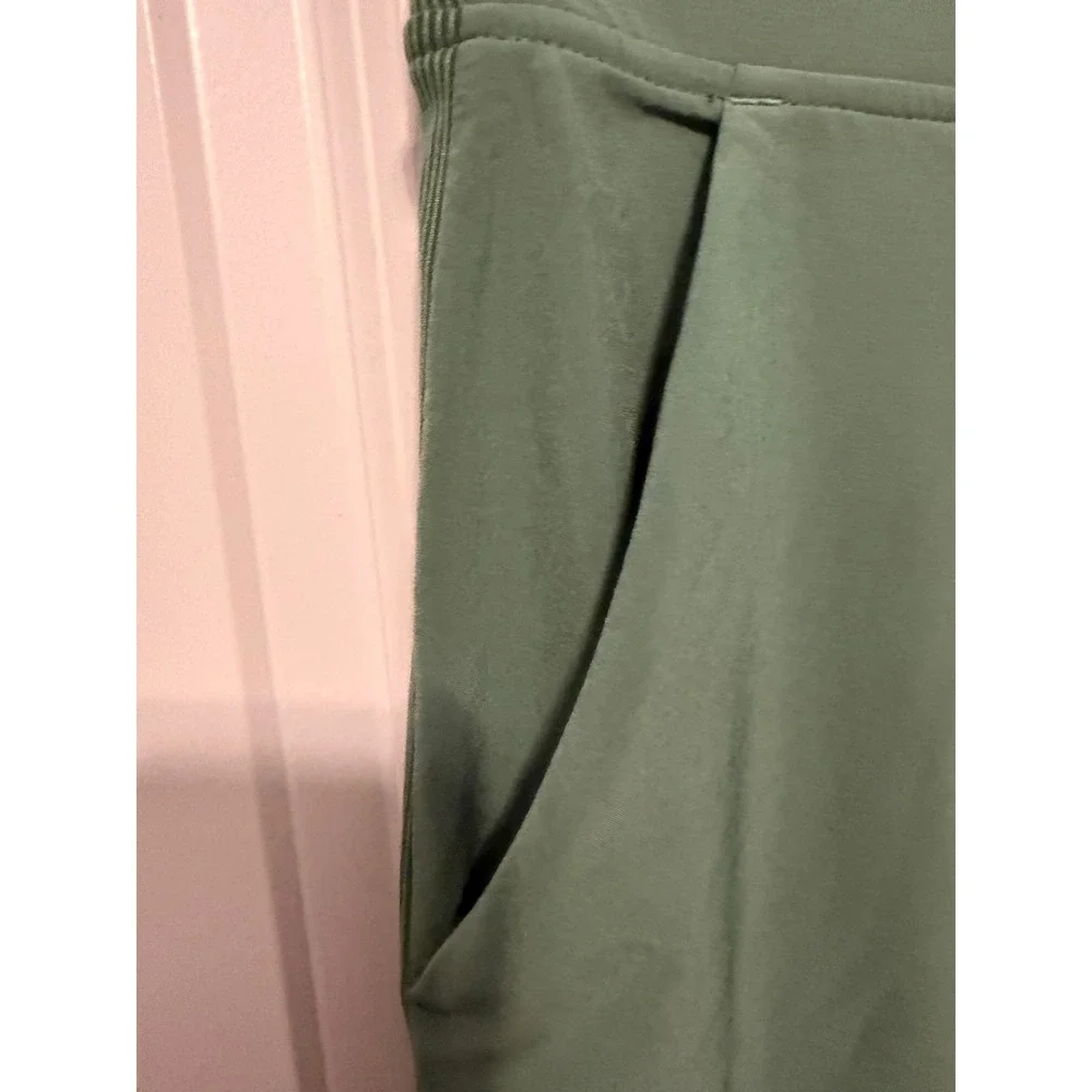 Athleta Green Athleisure Jogger Ankle Pants Women's Brooklyn Sz 6 Ribbed Sides - Picture 6 of 14